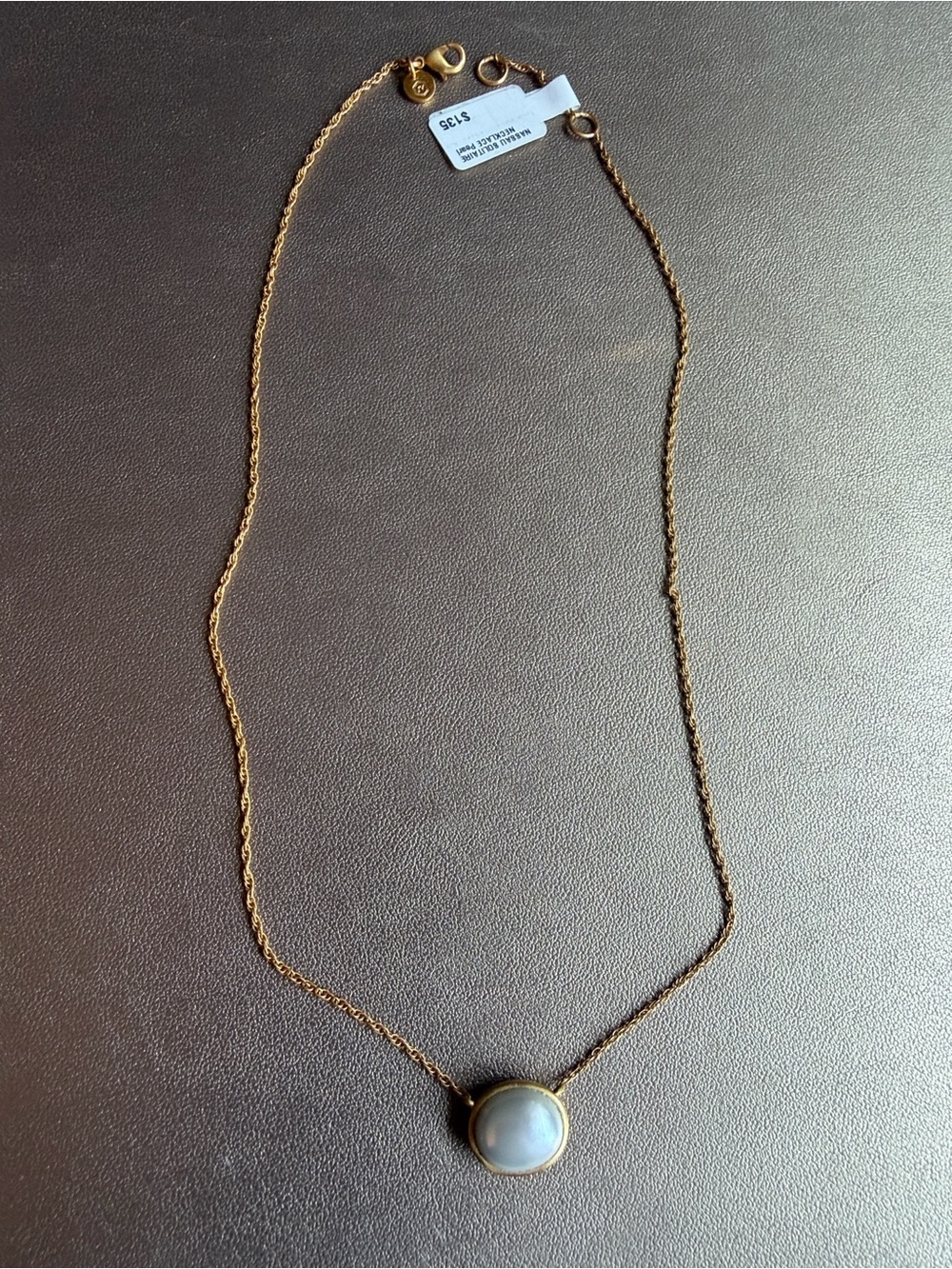 Julie Vos Gold-Tone Chain with White Pearl Disc Pendant